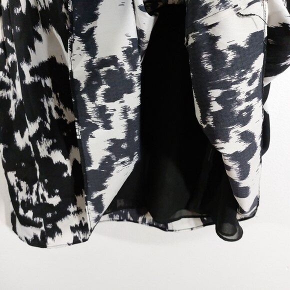 RED Saks Fifth Avenue Black White Ikat Ink Splatter Fit & Flare Dress Size XS - Picture 4 of 10